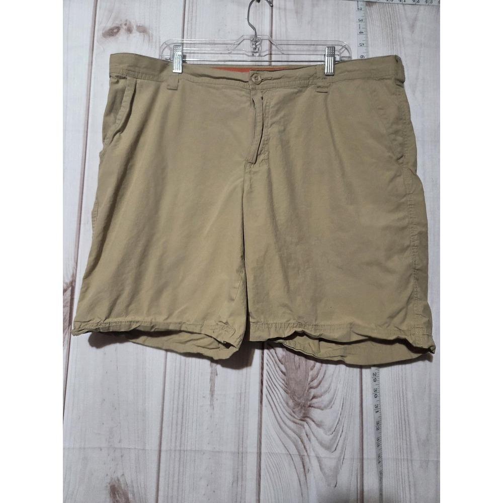 Columbia Chino Shorts Mens 40 Beige Solid Cotton Nylon Outdoor Casual‎ 9 Inseam